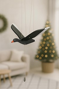 Dark Grey Goose – Wooden Flying Bird Mobile | Handmade Kinetic Nursery Decor | Baltic Waterfowl Gift | Moving Wings | - Etsy Canada