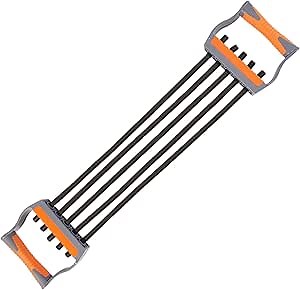 Adjustable Chest Expander for Men with 5 Removable Tubes Resistance Bands for Chest Shoulder Upper Body Exercise Anti-Slip Arm Exerciser Strength Trainer for Home Gym Fitness Muscle Training Exercise