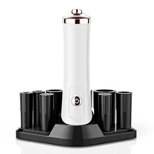 Wanocean Nail Polish Mixer Glue Shaker with 2 Connectors and 8 Caliber, Must Have Tech Tool with Min Fan For Nail, White