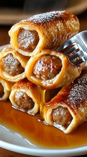 🍳🌭 Sausage French Toast Roll-Ups with Maple Syrup – The Perfect Cozy Breakfast Bite! 🍁🥞 Looking for a fun, comforting breakfast that’s quick to make and loved by kids and adults alike? These Sausage French Toast Roll-Ups wrap savory breakfast sausage in tender, cinnamon-spiced French toast for a bite-sized brunch sensation. Drizzle with maple syrup and sprinkle powdered sugar for a heavenly start to your day! 🌟 Ingredients: - Bread slices (white or whole wheat; crusts removed) - Breakfast s