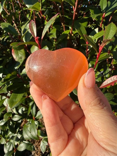 Orange Calcite Heart Carving - Etsy