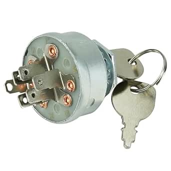 Ignition Starter Switch with Keys 92377 91846 6 Terminals 4 Position Replacements for Murray Lawn Mower 92377MA 092377MA 33-392 430-161
