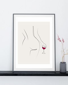 Funny Bathroom Signs, Line Drawing Woman, Woman Line Drawing, Woman Body Art, Minimal Line Art, Female Silhouette, Modern Wall Art - Etsy