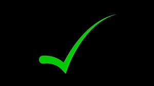 Green check mark on transparent background. Check mark icon animation , right mark icon. check box, tick box.