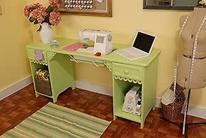 Arrow Sewing Furniture Olivia Cabinet - Pistachio Green with Green Quilt Leaf