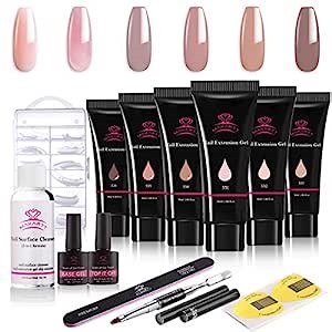 Amazon.com: Makartt Nude Poly Nail Gel Kit 30ML 6 Neutral Colors Fall Color Nail Extension Kit with Slip Solution Base Top Coat Dual Forms, Builder Nail Gel All-in-One Nail Gel Starter kit Nail Art Supplies : Beauty & Personal Care