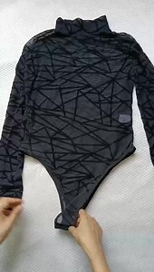 Sheer Lace Breathable Bodysuit Vintage Romper Long Sleeve Sexy Girls One Piece Jumpsuit Outfits
