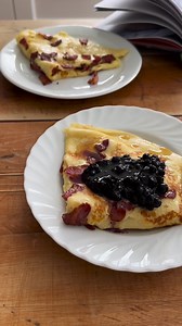 Fleskepannekaker (Norwegian Pancakes with Bacon) takes the humble pancake to the next level. Pieces of fatty fleske, “pork,” are cooked into the eggy batter as it turns golden. They can be served simply as is or, my personal favorite, topped with sweet syrup and blueberry compote to unite the sweet and salty flavors in every mouthful. While you can serve these anytime of the year, it’s an ideal dish to serve on Pancake Day when people all over the globe are feasting on their variation of pancake