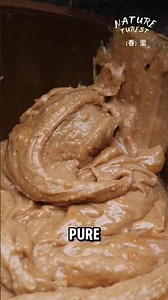 Peanut butter made using a traditional method.