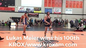 Crookston Pirate Wrestler Lukas Meier won his 100th match of his career today in Grand Rapids. Congratulations!!! | KROX Radio
