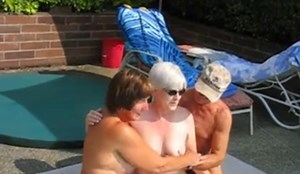 amateur nudists by the pool