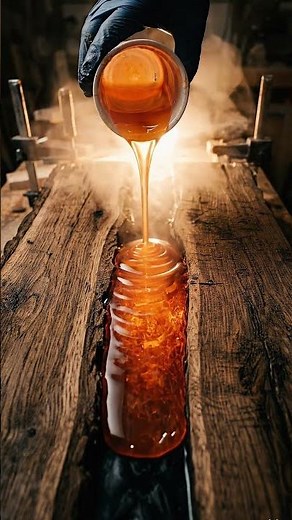 Pouring Lava Into a Coffee Table 🌋 #shorts