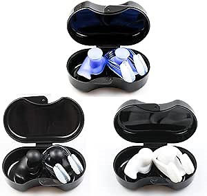 Swimming Ear Plugs Nose Clip Nose Protector,Swimming Earplugs,3 Pairs Pack Waterproof Reusable Silicone Swimming Ear Plugs for Swimming Surfing Snorkeling Showering Bathing Suitable for Adult and Kids