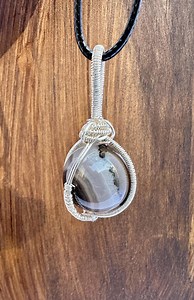 Agate Sphere Wire Wrapped Fidget Spinning Necklace With 18” Adjustable Cord - Etsy