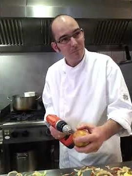 Speed peeling apples using a power drill