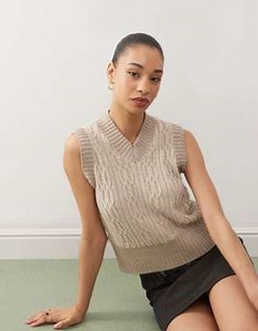 COLLUSION knitted cable v neck vest | ASOS