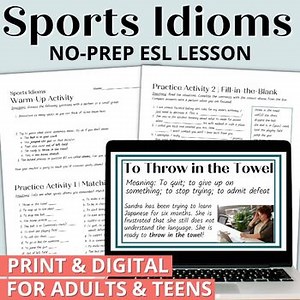Adult ESL Figurative Language Worksheets & Activities - Sports Idioms