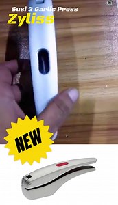 Zyliss, Susi 3 Garlic Press Strips the entire peel from garlic in an efficient pressing motion which releases the pulp, leaving just the waste inside Steady throughput of garlic and extra large hopper Integrated cleaning tool stored within the handle Dishwasher-safe, hand wash recommended | ShahebBiBi.com | Facebook
