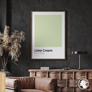 Lime Cream Color Poster Print, Great Color Scheme, Minimalistic Design, Trending Colour Print, Nordic Poster Art, Instant Download - Etsy