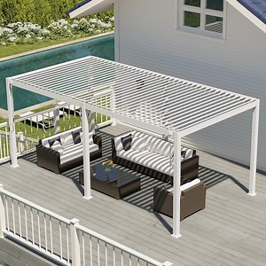 [Hot Item] Weatherproof Aluminum Alloy Louvered Pergola Outdoor Easy Installed Gazebo