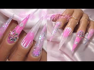 Nails tutorial for beginners | pink Christmas nails | Nails tutorial