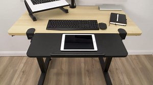 VIVO Clamp On Tilting Keyboard Tray, 26 (31 Including Clamps) x 9 inch Extension Platform for Typing and Mouse Work, Elbow and Arm Support Rest, Black, MOUNT-KB06H