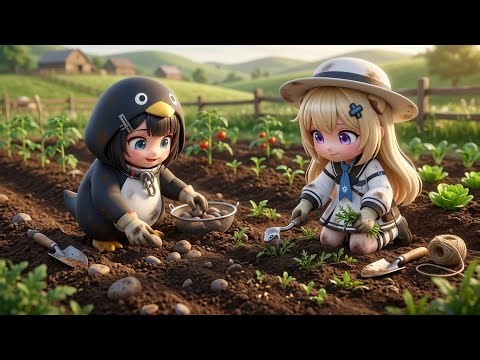 Penguin Girl and Bibi Chubi From Tiny Seeds To Big Harvest! 🥒🥕 | Gugu gaga Garden Adventure #healing
