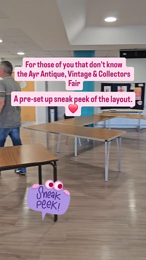 A pre-set up fair sneak peek! #antiquefair #jacfairs #vintagefair #antiquefairscotland #ayr #visitscotland #whatsonscotland #fyp #foryourpage #sneekpeek | JAC Fairs - Ayr Antique, Vintage & Collectors Fair