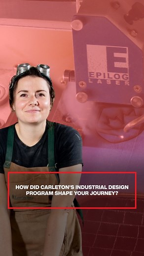 Sneak peak into our upcoming feature with @carleton_engdesign grad Heather Jeffery, owner of @re4mottawa 👷‍♀️🪜♻️ Heather showed us around her workspace and showed us a day in the life leading an award winning eco-design manufacturing studio. Thanks for a laser-printed Carleton logo keepsake!❤️ | Carleton University (Official)