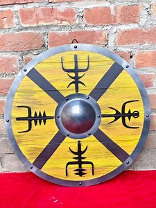 Décoration murale bouclier viking - Bouclier usé de style nordique rustique - Etsy France
