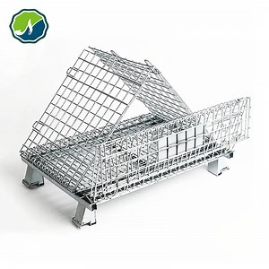 [Hot Item] Steel Pallet Box Metal Mesh Container Lockable Storage Roll Wire Mesh Cage