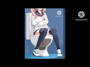 Anime Girl Has Diarrhea On Toilet.