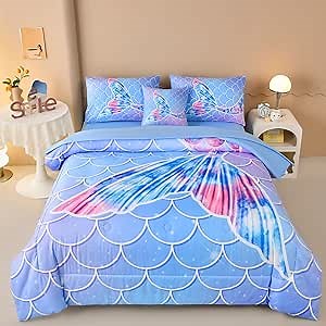 Amazon.com: Cioaudea Mermaid Full Size Bedding Set, Mermaid Comforter Set Full, 6 Piece Full Size Mermaid Bed in A Bag with Sheets for Girls Mermaid Comforter : Home & Kitchen