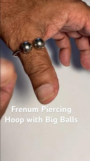 Frenum Piercing Hoop with Big Balls. #shorts