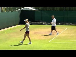 Caroline Wozniacki on the practice court