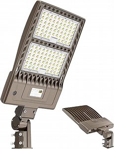 KUKUPPO 480 Volt 400W LED Parking Lot Light 60,000LM, Industrial Grade LED Shoebox Parking Pole Mount Light 5000K IP65 Waterproof Outdoor Commercial Area Lighting with Slip Fitter 277-480VAC