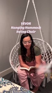 VEVOR Hanging Hammock Swing Chair, 330 lbs Capacity, Macramé Hanging Chair with Cushion and Mounting Hardware, Cotton Rope Swing Chair for Bedroom, Balcony, Patio, Garden, White