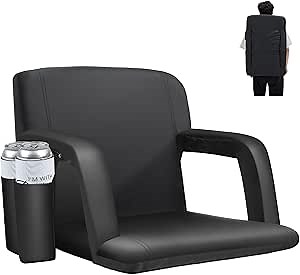 HABUTWAY Portable Stadium Seats - Bleacher Chairs with Back and Cushion, Camping Playing Field Reclining Waterproof Foldable Chair