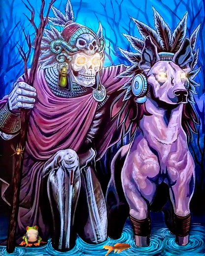 Xoloitzcuintli guide me in the afterlife. Xolo's are a hairless dog that was believed to guide the souls of the deceased to the afterlife. The Xoloitzcuintli history dates back more than 3,500 years and it is evident in archaeological evidence from the tombs of the Colima, Mayan, Toltec, Zapotec, and Aztec people. 🦮💀🏹 Aztec Mayan Inca Native Warriors 🔥🦉🛶 | Aztec Mayan Inca Native Warriors