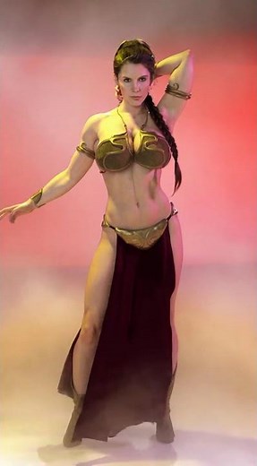 Princess Leia Slave Outfit Cosplay 🔥 #cosplay #starwars #costume