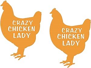 2 Pack - Crazy Chicken Lady - Farm Life - Baby Chicks - Ranch Life | Decal Vinyl Sticker Graphics for Car Truck SUV Van Window| HOM0541.035 Pastel Orange
