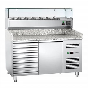 [Hot Item] Stainless Steel Pizza Prep Table Salad Bar Counter Restaurant Refrigerator Undercounter Chiller Kitchen Fridge