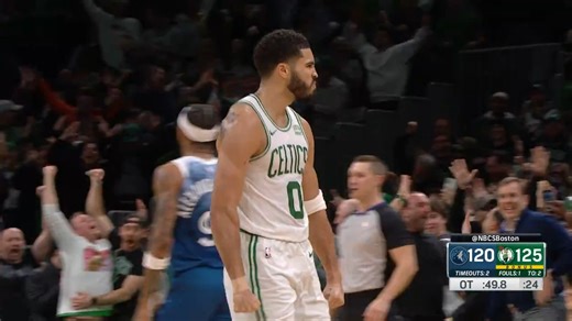 52K views · 1.9K reactions | JT turned up the heat  in an OT thriller against the Timberwolves scoring 45 points  He scored 27 points in the 4th quarter and OT as the Celtics move to a franchise-record 18-0 at home!  #BleedGreen #JaysonTatum | NBA | Facebook