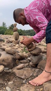 Rock balancing near water stream in kerela…. [ rock balancing formation, rock balance art] | Gautam Vaishnav