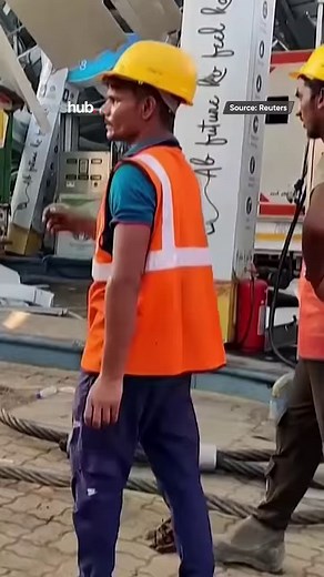 Footage has emerged showing the terrifying moment a giant billboard came crashing down in Mumbai, India. #mumbai #india #billboard #collapse #newshub | Newshub