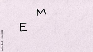 Drawing time lapse pink pig containing of letters with black outline. Short drawing lesson for kids. Character children animal animation. Crazy doodle cartoon crayon coloring on vintage background.