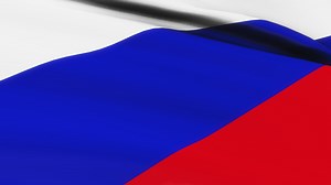 Loop of Russia flag waving in wind background