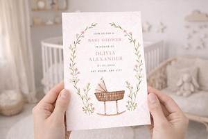 Baby Shower Invitation Template, Floral Baby Shower Invite, Editable Printable Baby Shower Invitation, Instant Download - Etsy