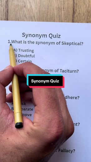Synonym Quiz: Can You Score 6/6 Correct?