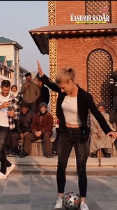 Two world famous freestyle football champions, Aguska from Poland and Patrick Baurer from Germany performed football stunts and tricks in the presence of a huge crowd, at historic Ghanta Ghar Lal Chowk in Srinagar. | The Kashmir Radar